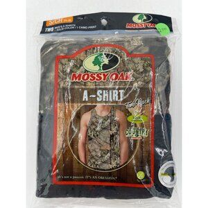Mossy Oak Mens A-Shirt 2-Pack Camo Solid Cotton Tank Tops S Sleeveless Undershir
